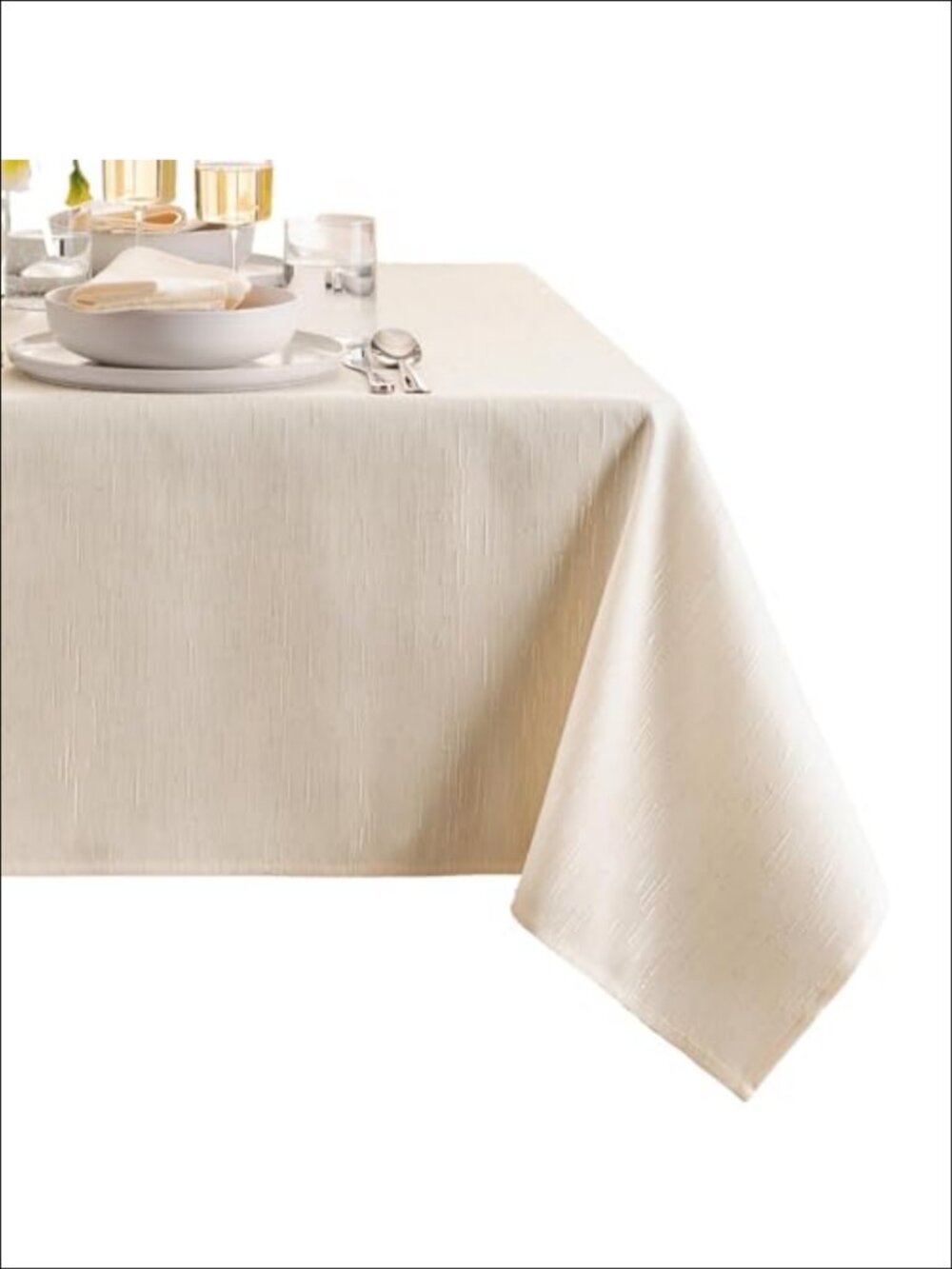 Water Resistant Slub Weave Tablecloth 60x120 Dining Table Cover